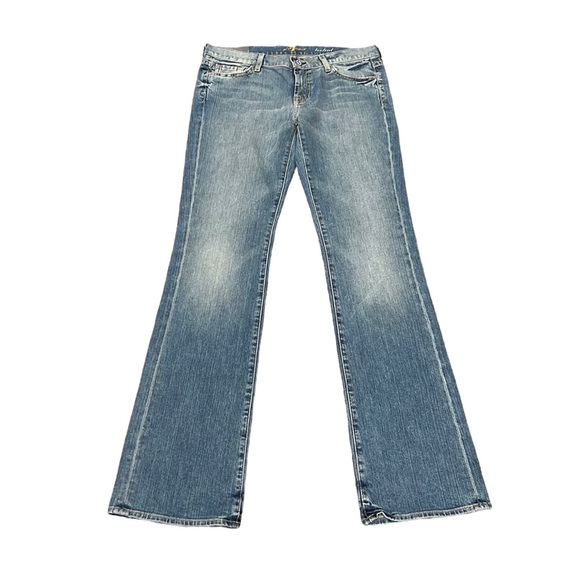 7 for All Mankind Jeans | 7 for All Mankind Original Boot Cut Rhinestone Pocket Jeans Nwt | Color: Blue | Size: 30 | Jengold's Closet